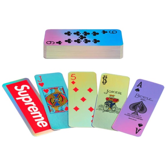 Authentic Supreme box logo x Bicycle hologram playing cards - Picture 1 of 8